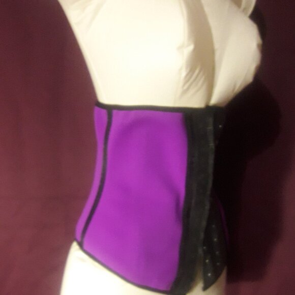 Ann Chery Women Purple Latex 2- Hook Corset Body Shaper Waist Trainer Size 32 - Picture 4 of 11